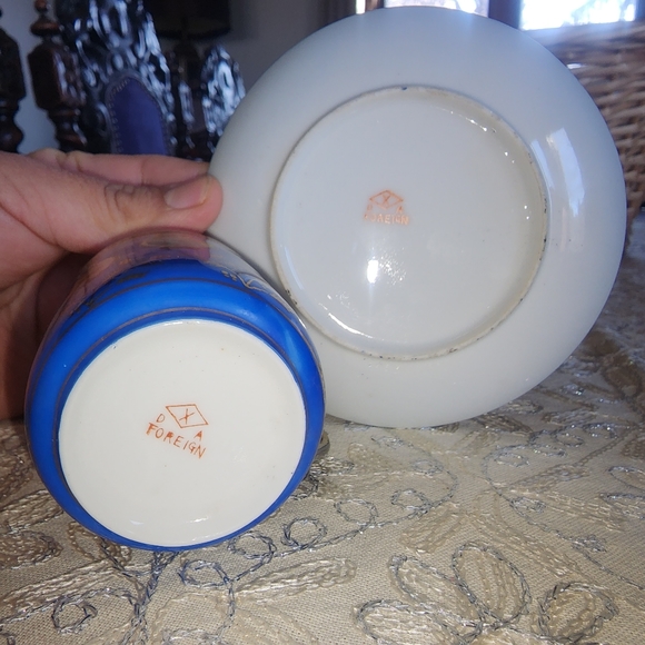 Asian Tea Cup and Saucer--Antique - Picture 2 of 7